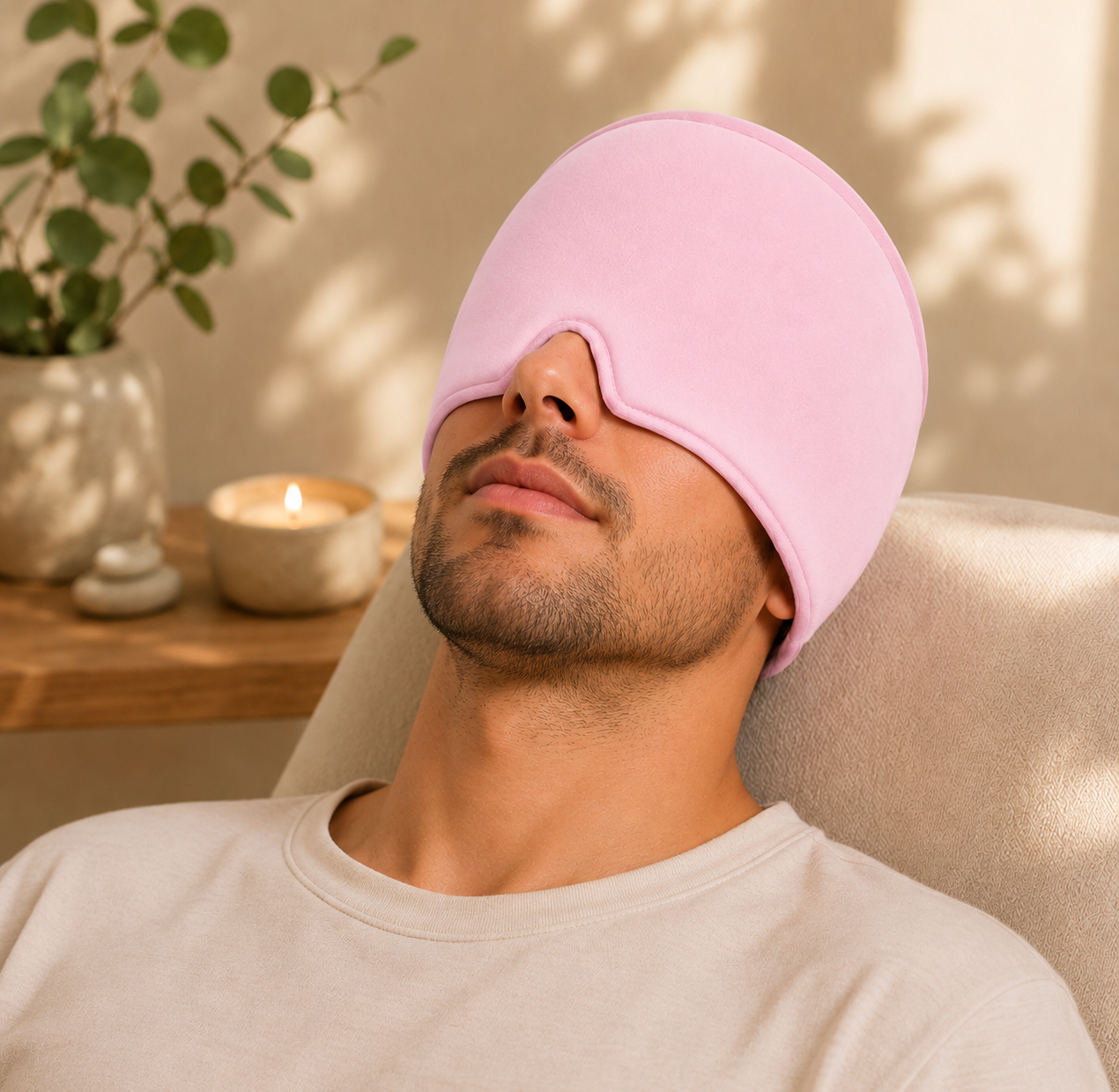 Calmacap™ Rosa | Gorro Terapéutico para Migraña, Estrés y Ansiedad.